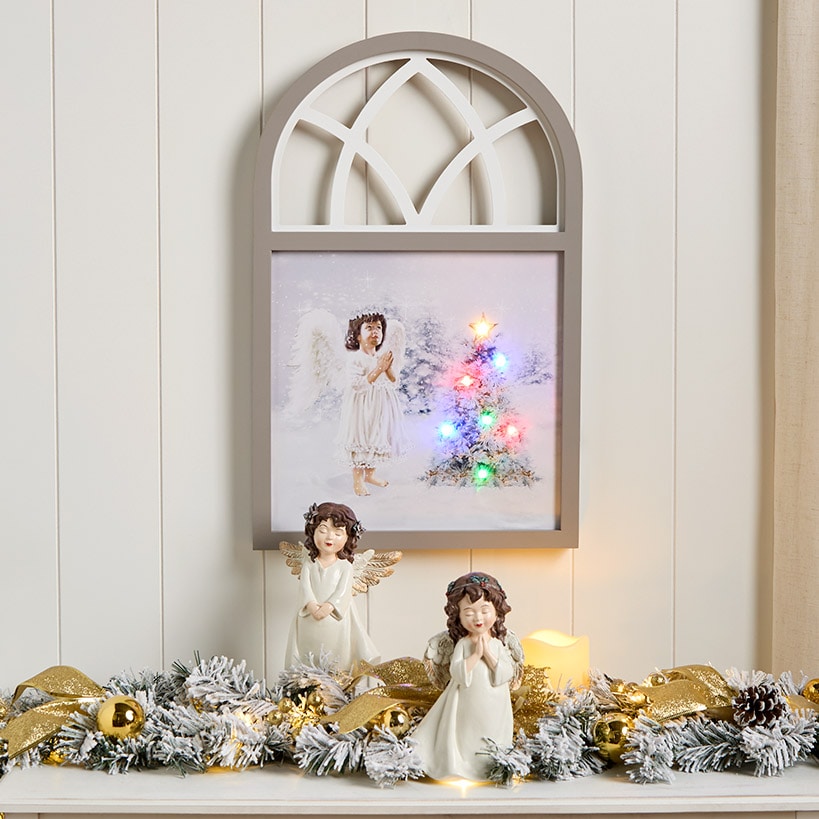 Christmas Framed Lighted Angel Wall Art - Battery Operated#select-art_african-american