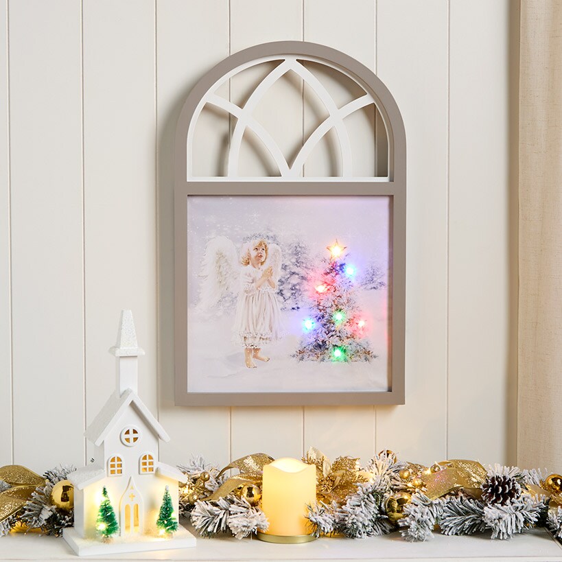 Christmas Framed Lighted Angel Wall Art - Battery Operated#select-art_caucasian