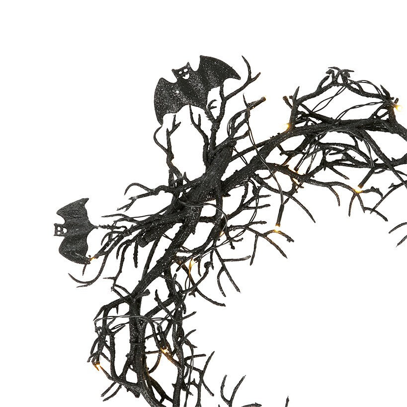 Lighted Bat Wreath