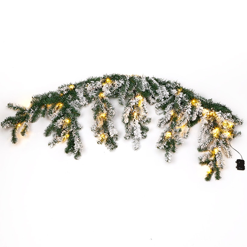 Lighted Cascading Mantel Sprays