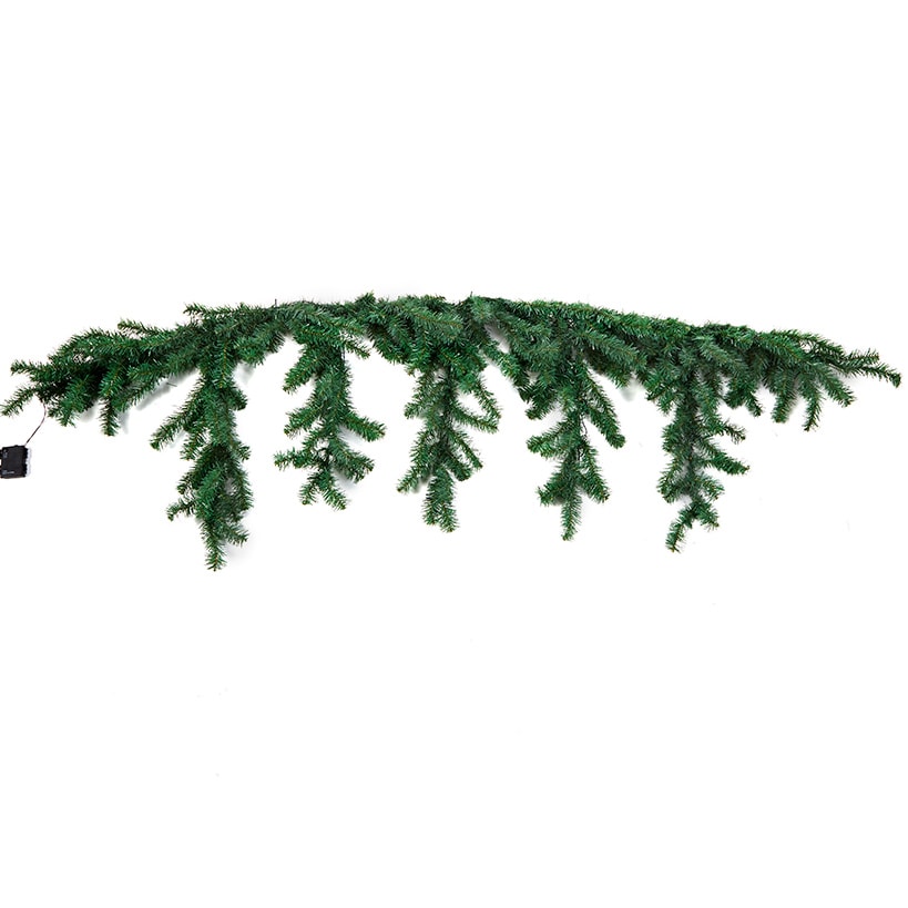 Lighted Cascading Mantel Sprays