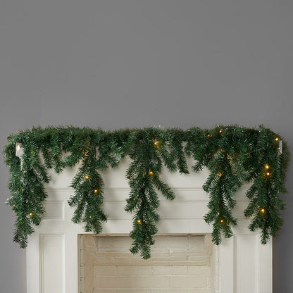 Lighted Cascading Mantel Sprays