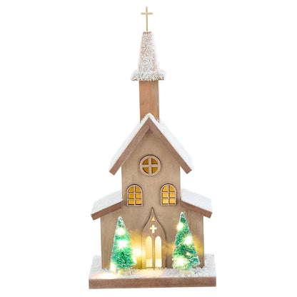 Lighted Country Church Decor