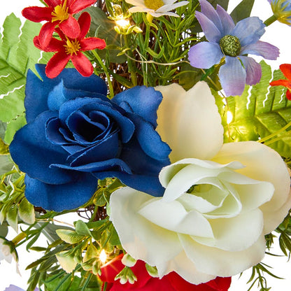 Solar Lighted Flower Garden Cross Stake