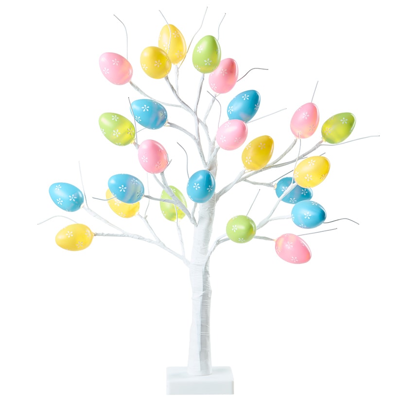 Pastel Easter Egg Lighted Table Tree - Battery Operated