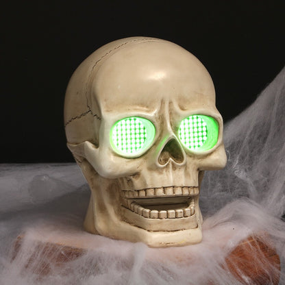 Halloween Jack-O'-Lantern Or Skull Tabletop Decor Animated LED Eyes