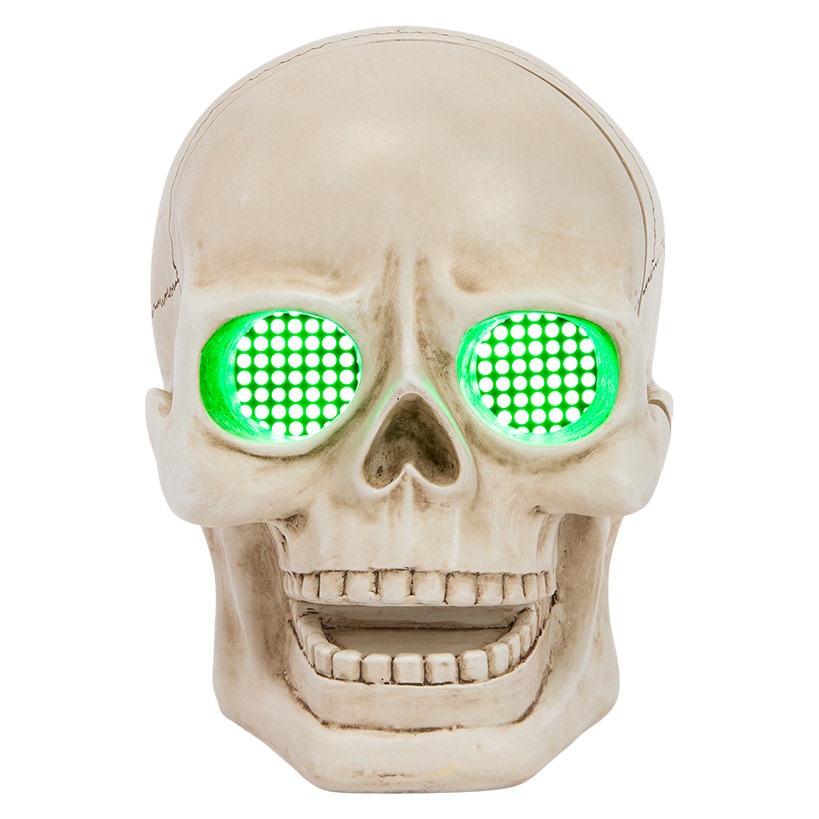 Halloween Jack-O'-Lantern Or Skull Tabletop Decor Animated LED Eyes