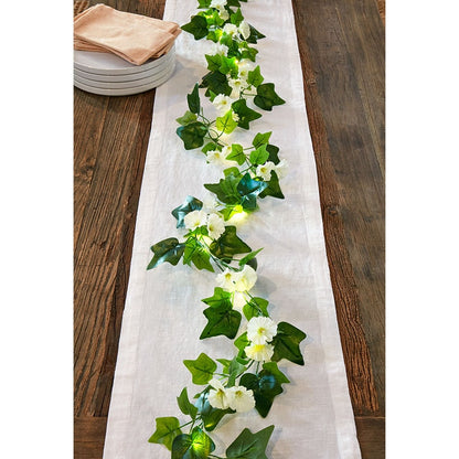 Lighted Flower Garland - Pink, Sunflower, or White Flower