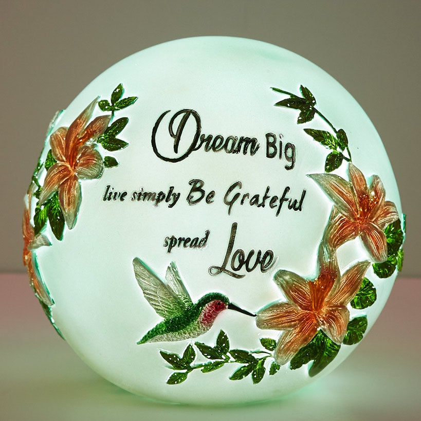 Lighted Ball Décor With Sentiment - Dream Big, Friends, or Sunshine#select-globe_dream-big