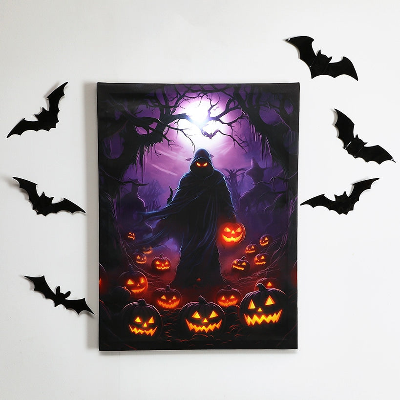 Halloween Canvas Wall Art Lighted Decor In Ghost Skeleton Or Reaper#select-art_grim-reaper