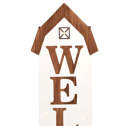 Lighted Harvest Welcome Porch Leaner