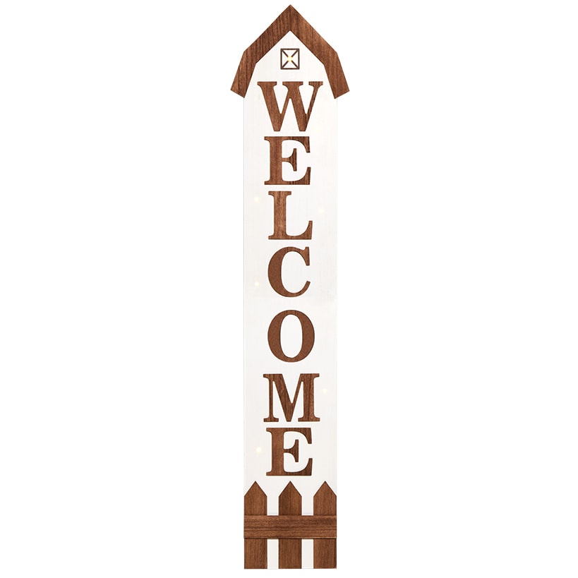 Lighted Harvest Welcome Porch Leaner