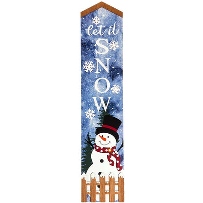 Lighted Snowman Porch Leaner