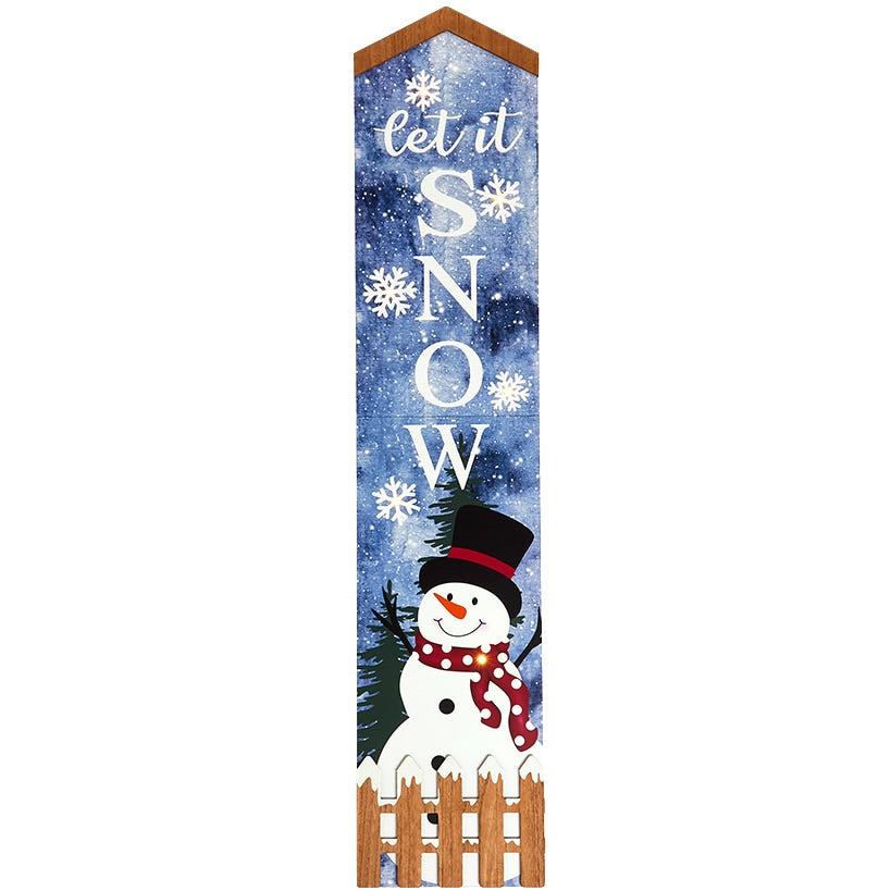 Lighted Snowman Porch Leaner