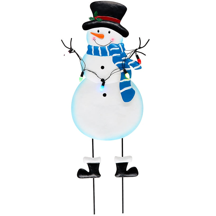 Lighted Snowman Stake