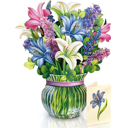 Lilies & Lupines Pop-Up Flower Bouquet Card