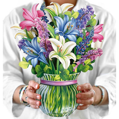 Lilies & Lupines Pop-Up Flower Bouquet Card