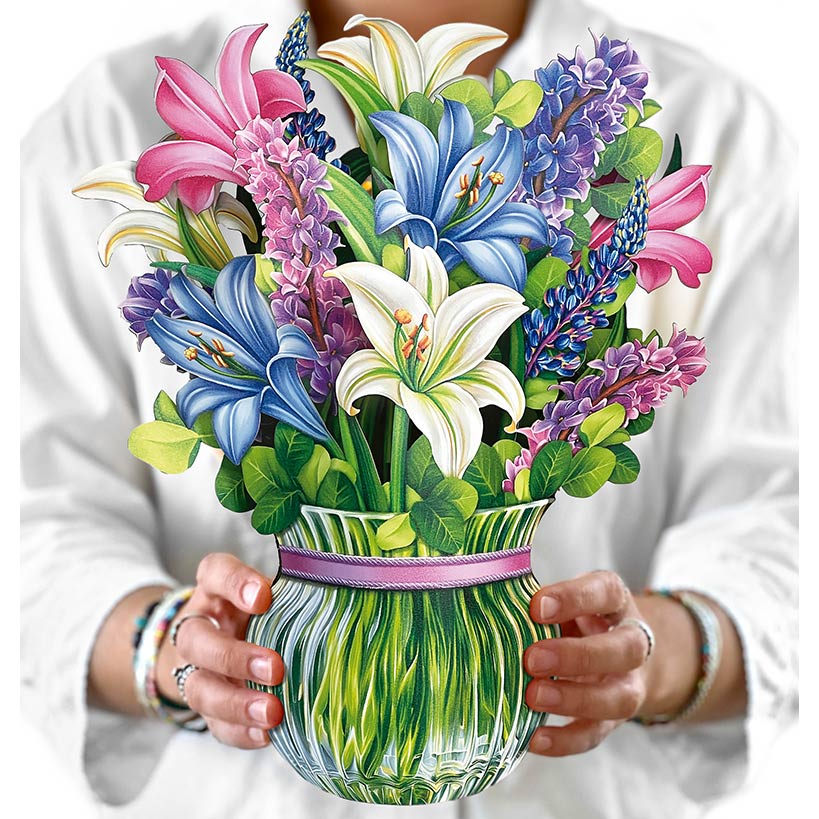 Lilies & Lupines Pop-Up Flower Bouquet Card