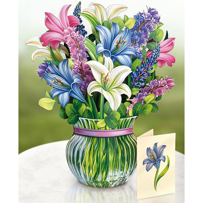 Lilies & Lupines Pop-Up Flower Bouquet Card