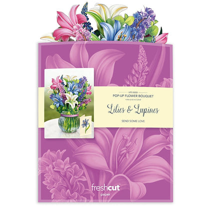 Lilies & Lupines Pop-Up Flower Bouquet Card