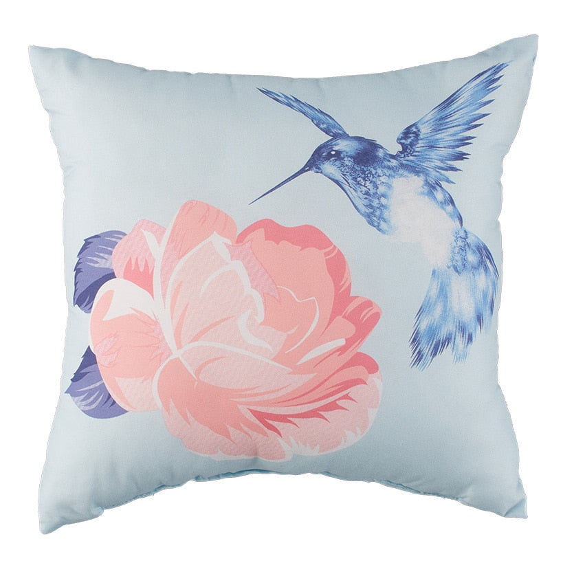 Floral and Hummingbird Sham