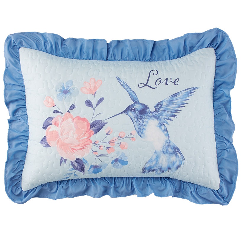Floral and Hummingbird Sham