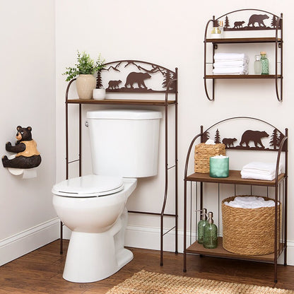 Rustic Lodge Bear Wall Shelf Rack