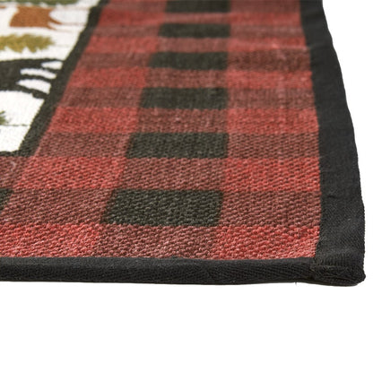 Lodge Check Nonslip Area Rug