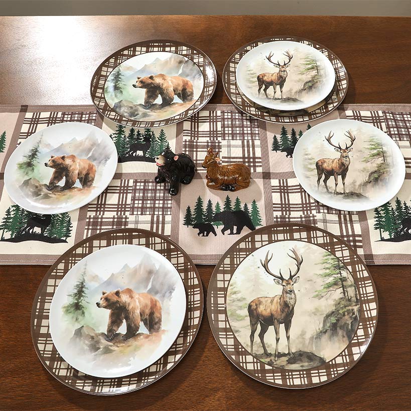 Enchanting Lodge Luxe Wilderness Bear and Deer Salt and Pepper Shakers