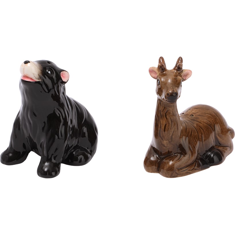 Enchanting Lodge Luxe Wilderness Bear and Deer Salt and Pepper Shakers