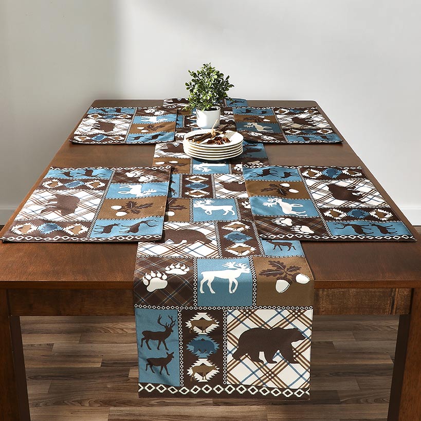 Table Runner and Set of 4 Placemats, Moose Lodge#select-set_table-runner