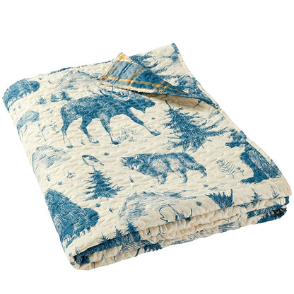 Lodge Toile Quilted Bedding Ensemble