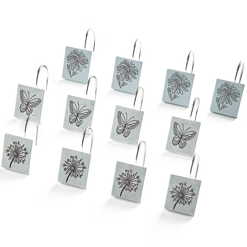 Love Is Bathroom Valance or Shower Hooks Set of 12