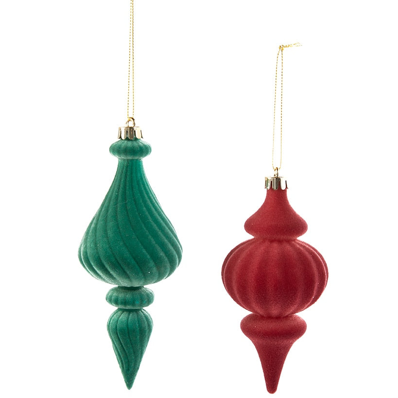 Set of 2 Arabesque Velvet Ornaments