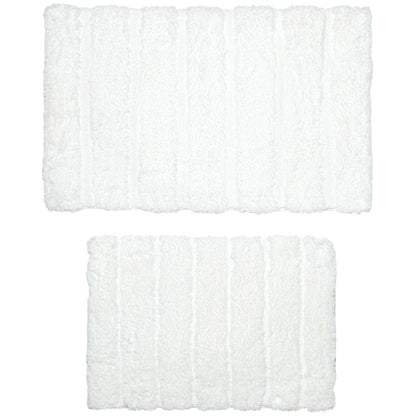 Homewear Luxury Stripe Bath Rug with Non-Skid Backing, Set of 2