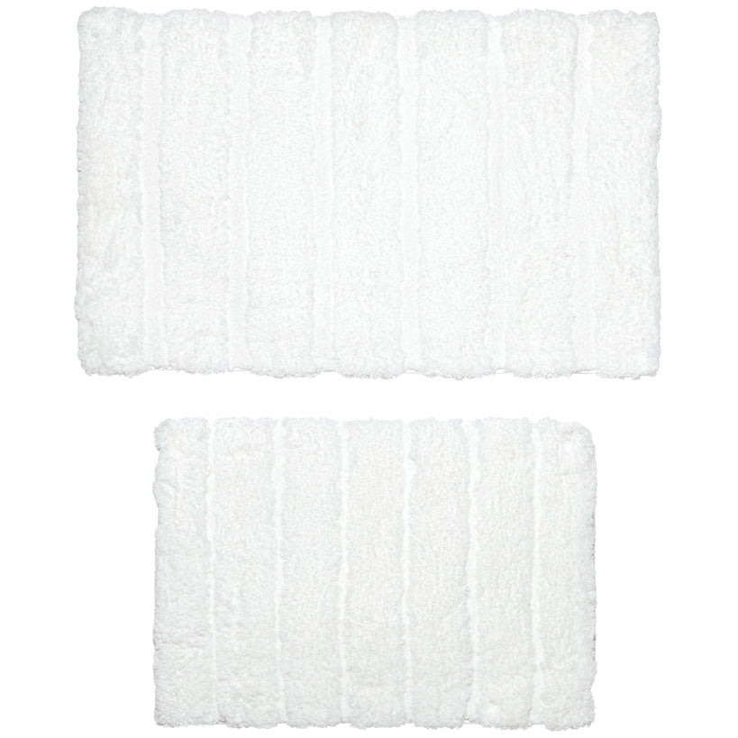 Homewear Luxury Stripe Bath Rug with Non-Skid Backing, Set of 2