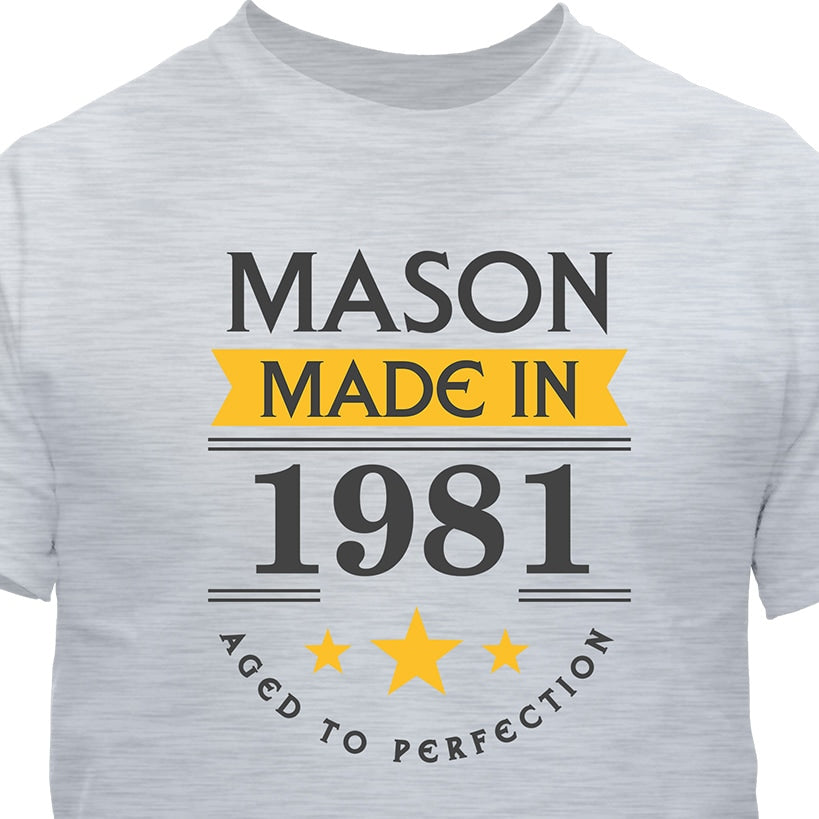 Personalized Made in Year T-Shirt