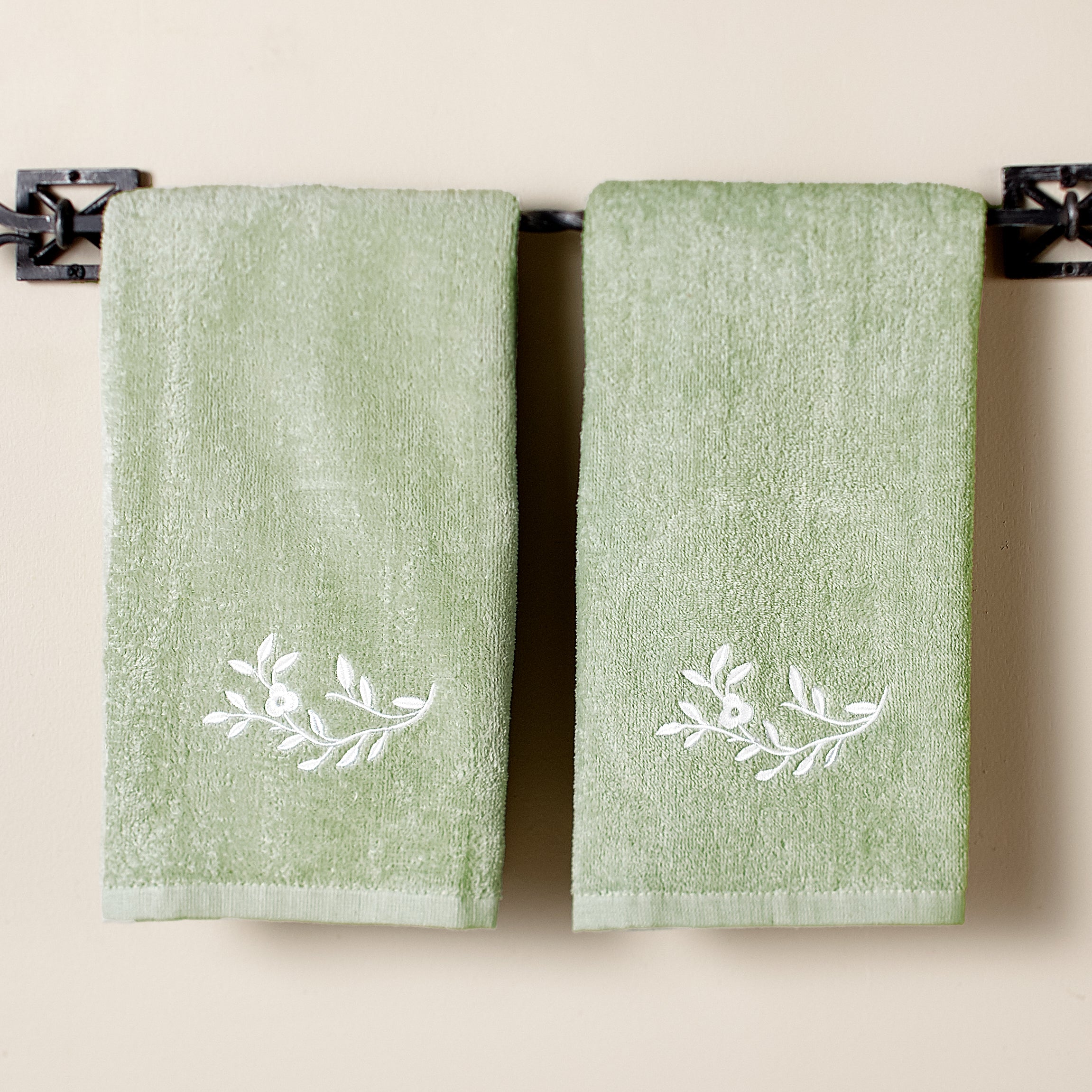 Madeleine Bathroom Rug, Hand Towels or Shower Hooks Set of 12