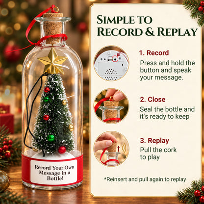 Recordable Christmas Tree in a Bottle, 30-Second Voice Message Keepsake