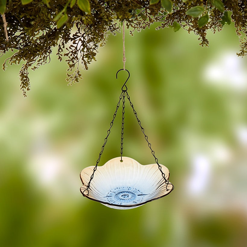 Hanging Glass Birdbath - Flower Shape#select-size_medium