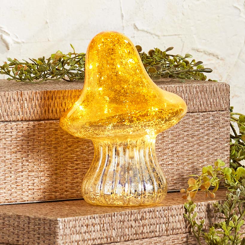 Fall Lighted Glass Mushrooms - Green, Yellow or Orange#select-color_medium-yellow