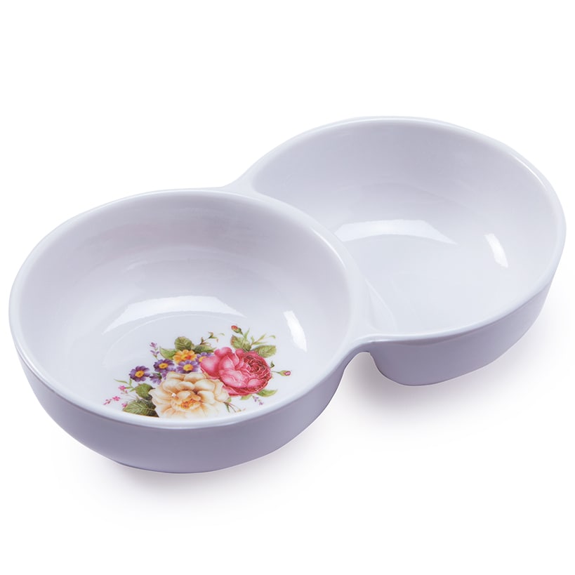 Melamine Dual Dipping Sauce Tray