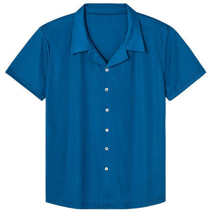 Men's Navy Button Down Short Sleeve Shirt