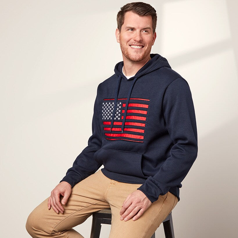 American Flag Men's Hoodie#select-color_navy