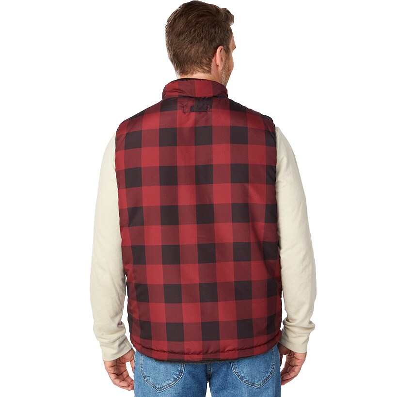 Men's Sherpa Lined Buffalo Plaid Vest