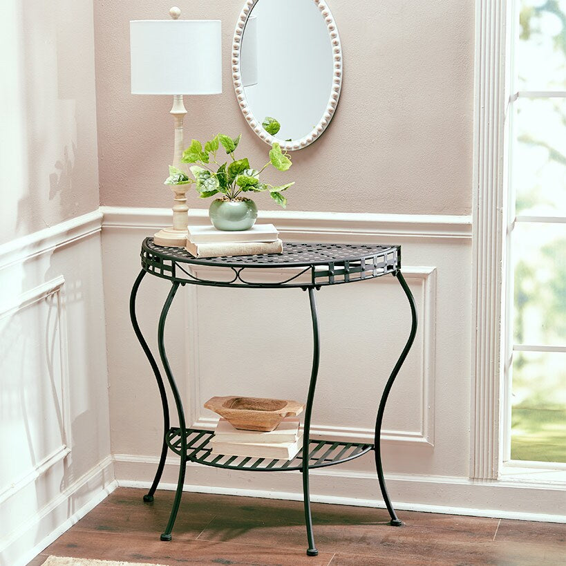Half-Moon Metal Console Table