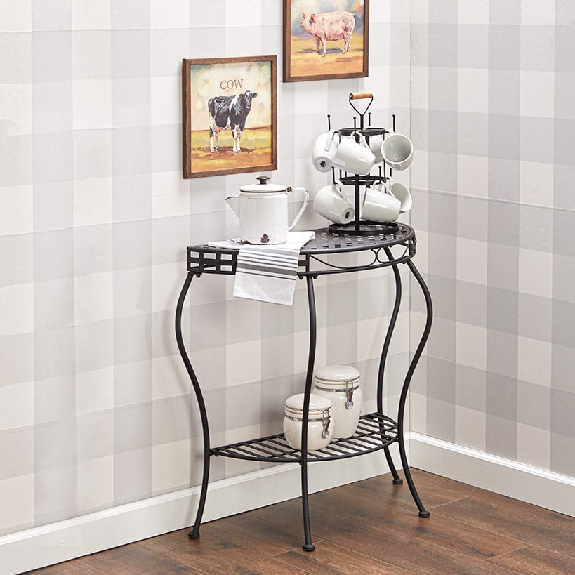 Half-Moon Metal Console Table