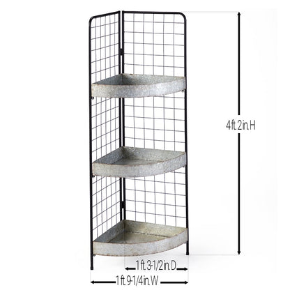 3-Tier Metal Corner Shelves