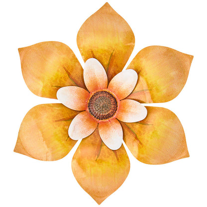Wall Decor Flower Metal Art In Blue Orange Pink Yellow Or Purple