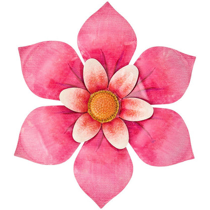 Wall Decor Flower Metal Art In Blue Orange Pink Yellow Or Purple